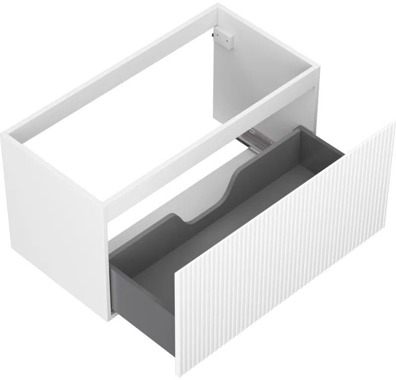 Mexen Rivel, kúpeľňová skrinka 90 cm, 1 zásuvka, drážkovaná, biela matná, 91A20-09047-1-BF01