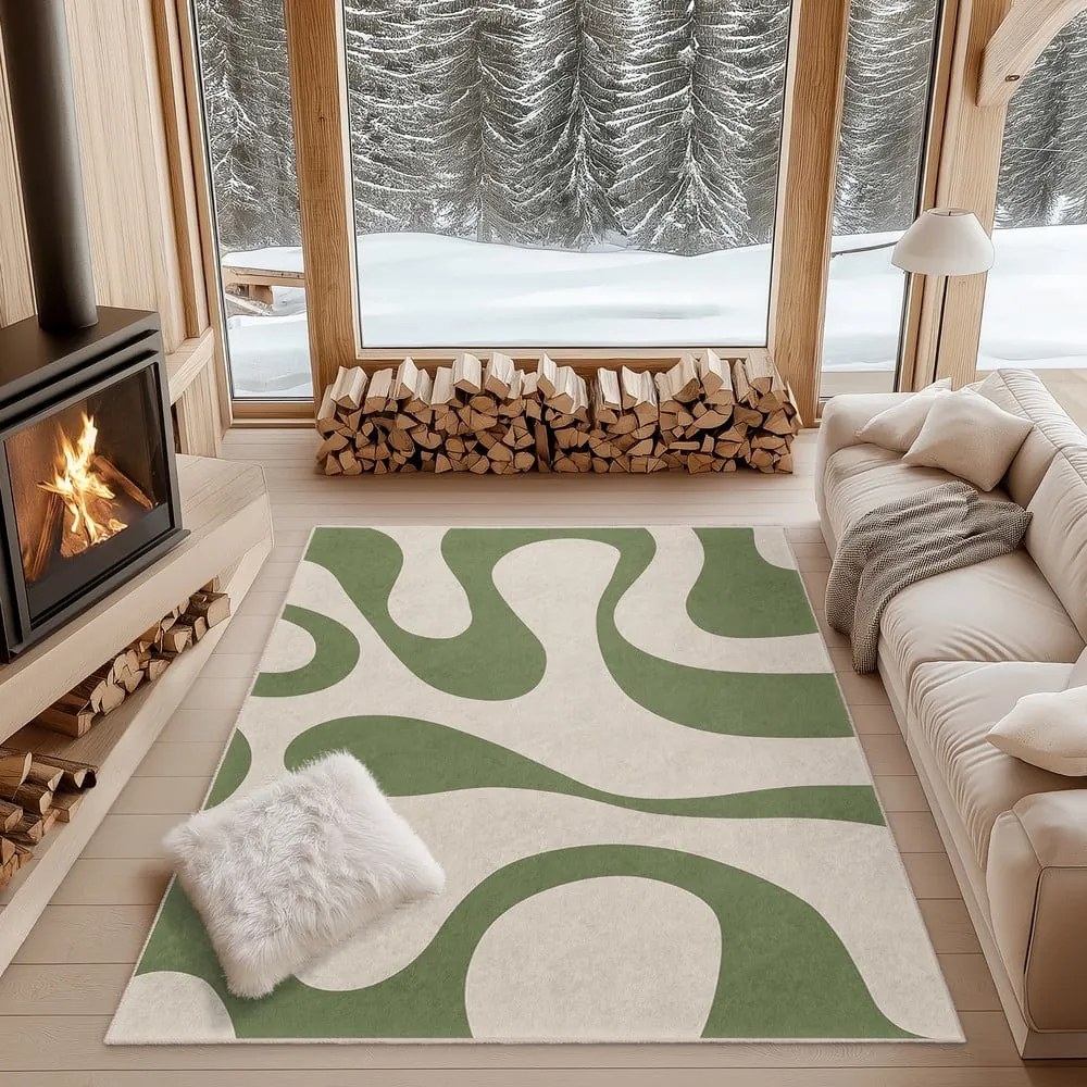 Zelený prateľný koberec 60x100 cm Matcha Latte – Mila Home