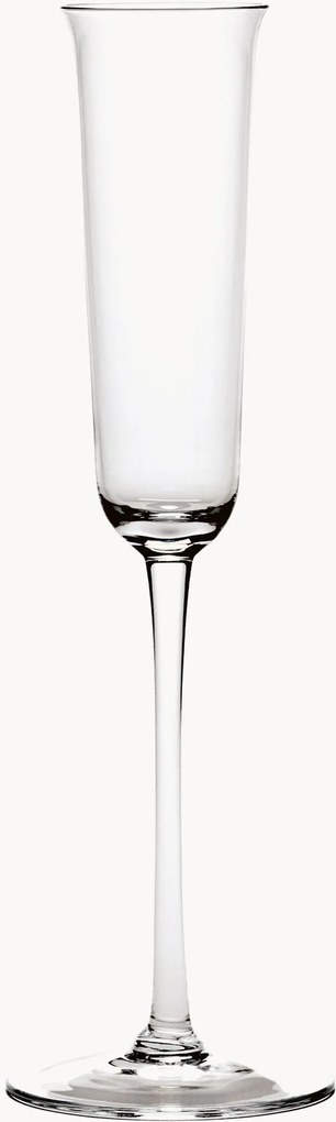 Ručne fúkané krištáľové poháre na šampanské Grace, 4 ks