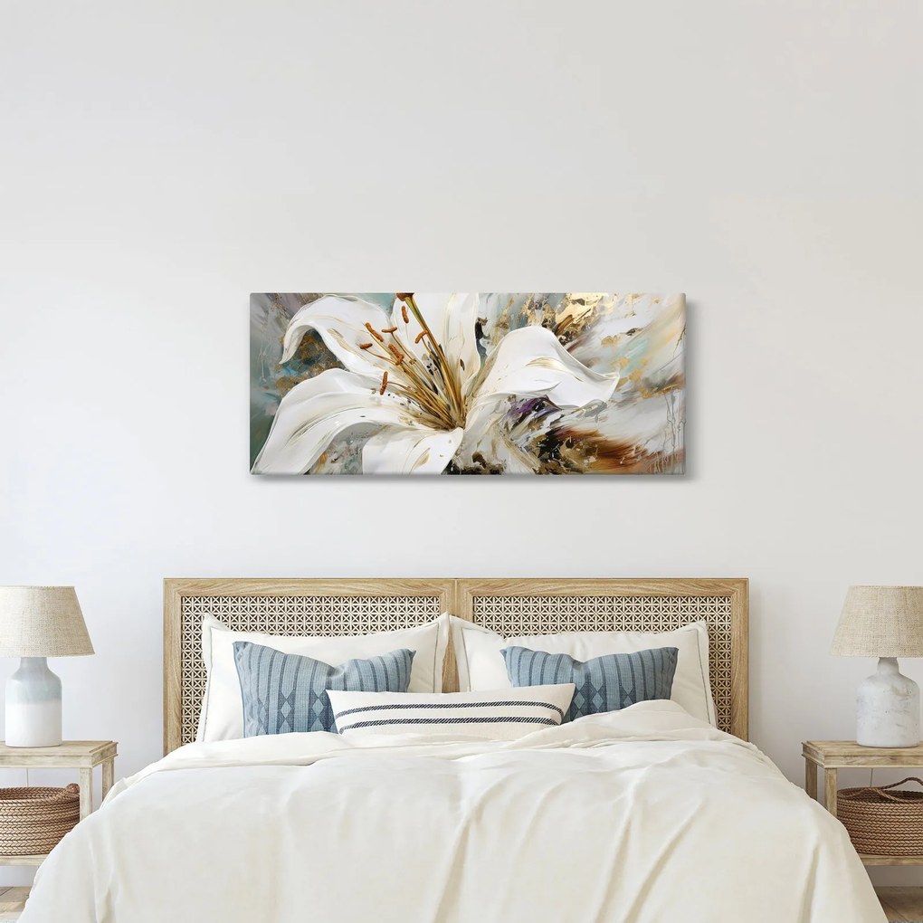 Obraz - Abstrakcia s ľaliou (120x50 cm)
