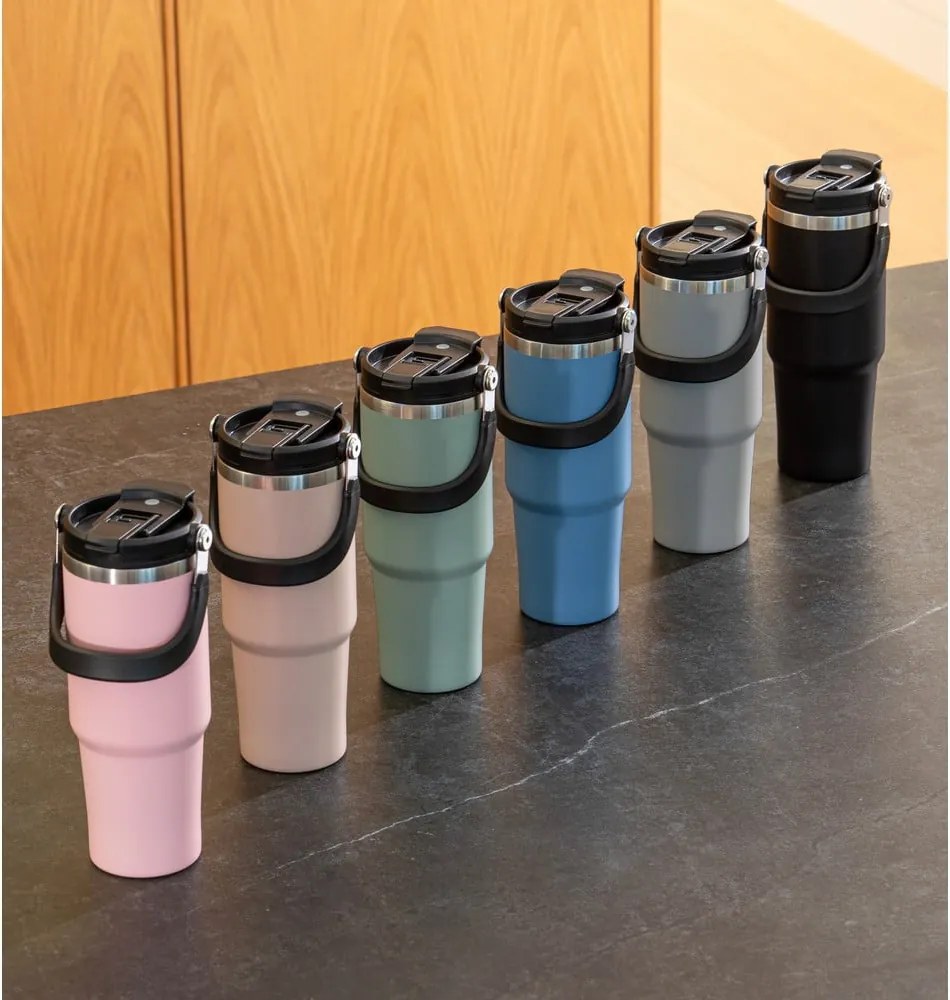 Sivá cestovná fľaša z nehrdzavejúcej ocele 1 l Eco – Ladelle