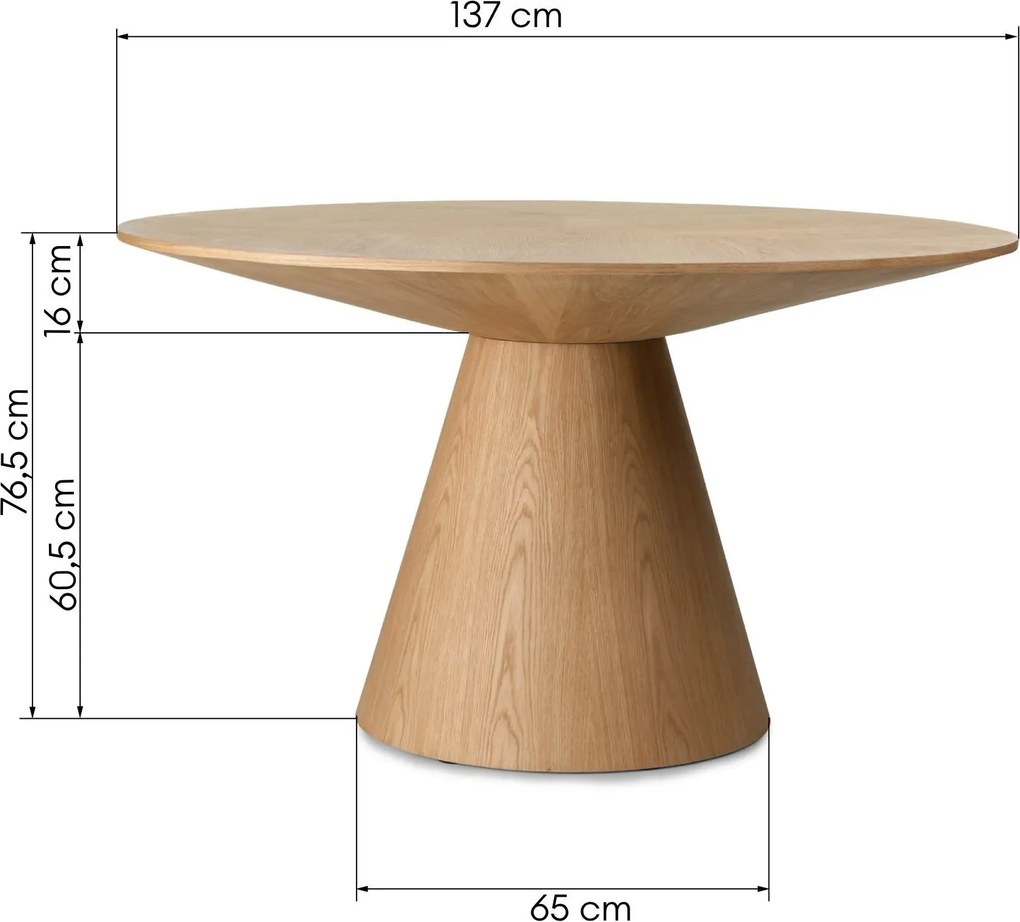Jedálenský stôl KIRUNA 137 cm dub prírodný