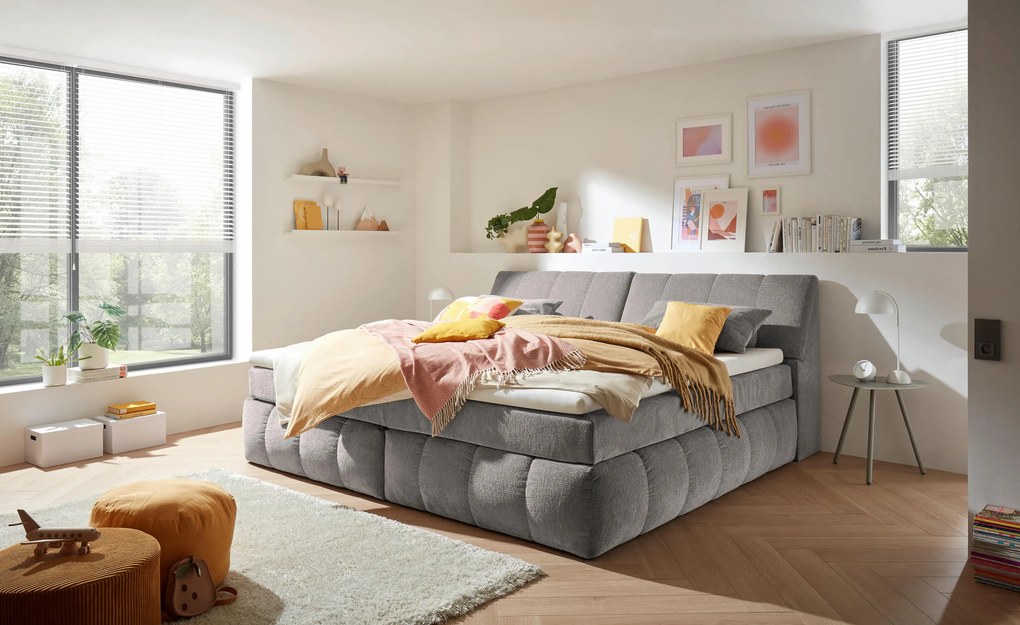 XXXLutz BOXSPRINGOVÁ POSTEĽ, 240/200 cm, sivohnedá MID.YOU - Online Only spálne - 002220054802