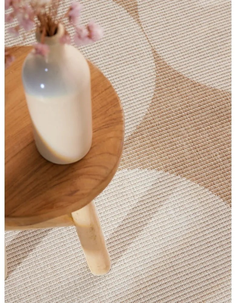 Okrúhly vnútorný a vonkajší koberec v béžovej a slonovinovej farbe ø 160 cm Duet Bowen – NORTHRUGS