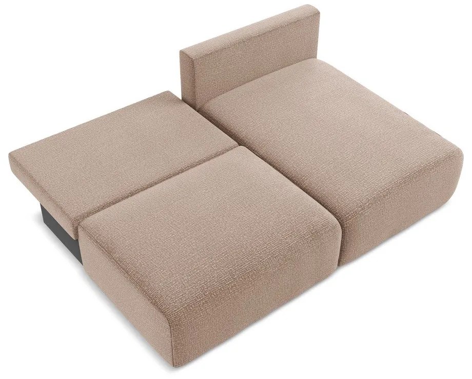 Svetlohnedá rozkladacia/s úložným priestorom rohová pohovka (pravý roh) Kalena – Makamii