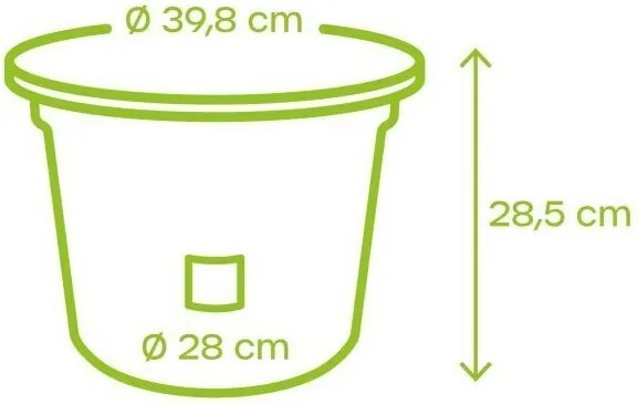 Plastia Samozavlažovací kvetináč Narza pr. 40cm, antracit, pr. 40 cm