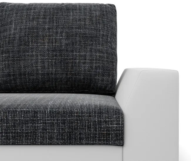 Rohová rozkladacia sedačka LUGO popolová / biela