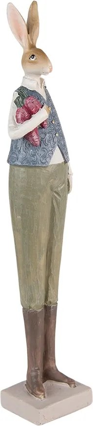 Dekorácia vysoká socha králik s mrkvou - 6*5*36 cm