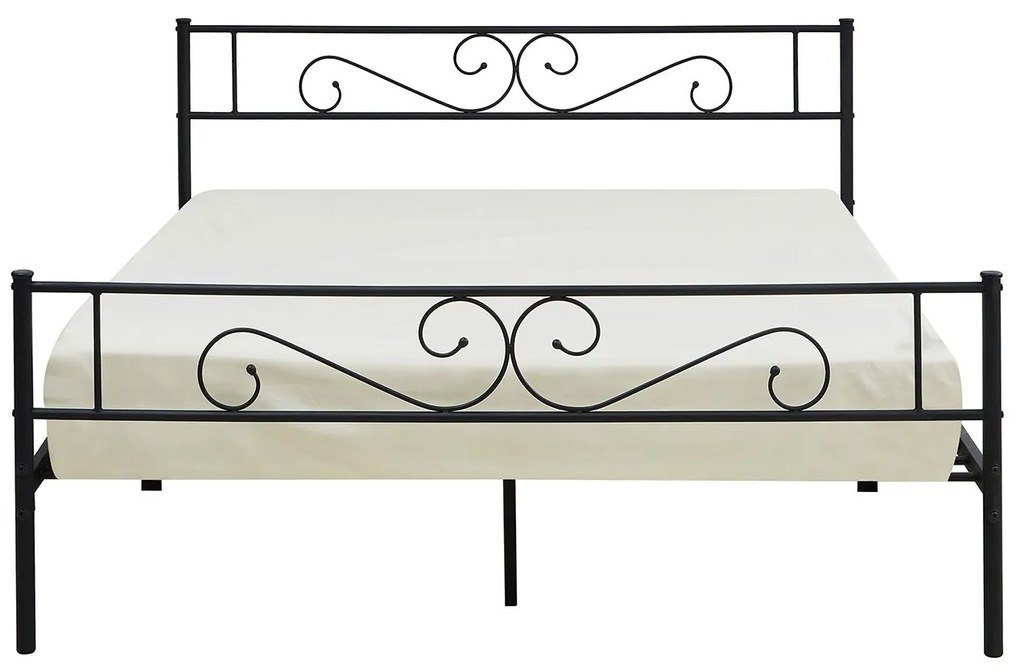 Kovová posteľ Bengrio 0601, Rozmer postele: 160x200, Farby:: čierna