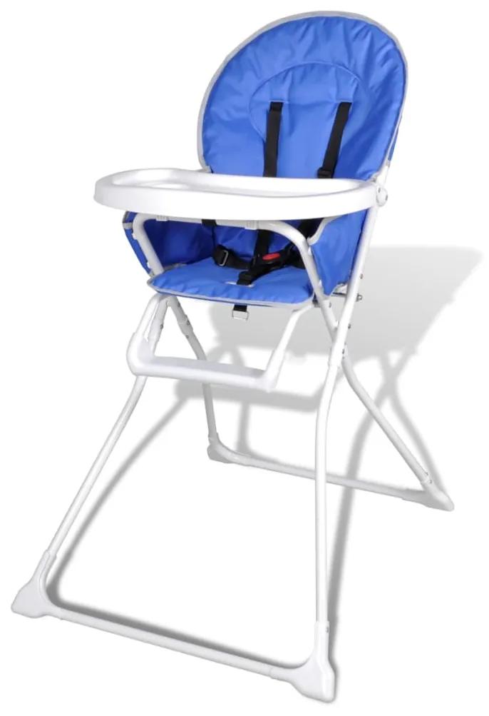 vidaXL Vysoká detská jedálenská stolička s táckou, modrá