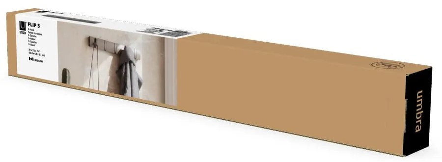 Svetlosivý nástenný vešiak z topoľového dreva Flip - Umbra