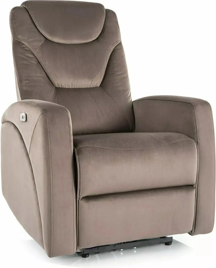 Elektrické polohovacie kreslo KRONOS Velvet cappuccino