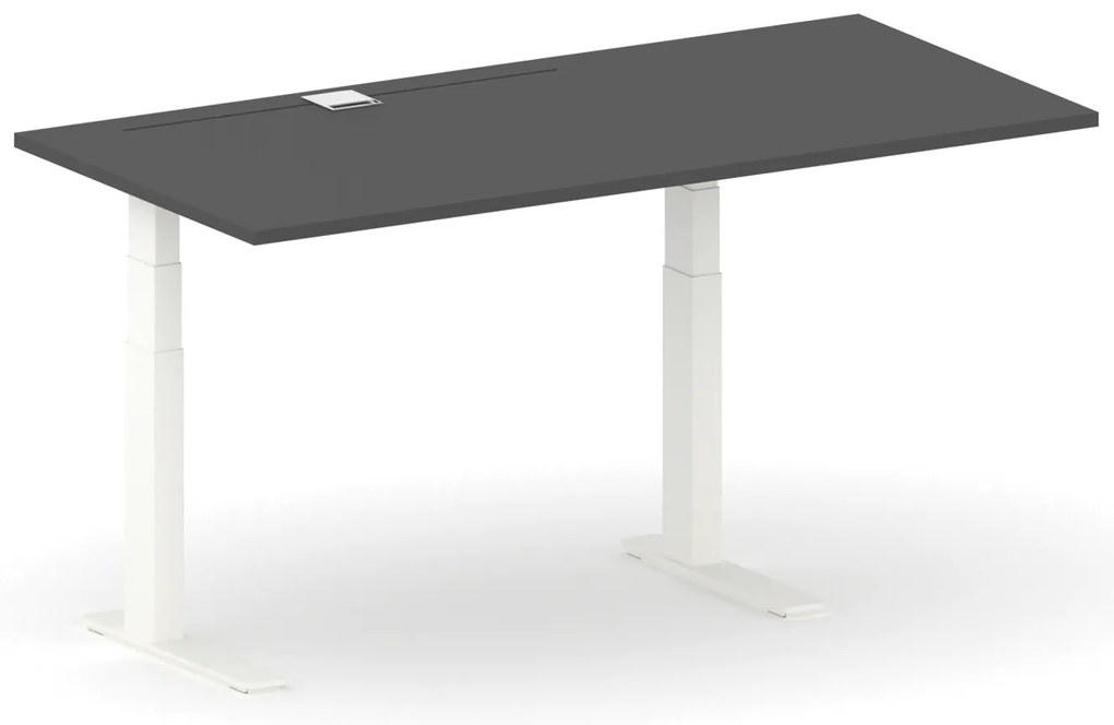 Výškovo nastaviteľný stôl FUTURE, 170x80 cm, 2 motory, biela/grafit