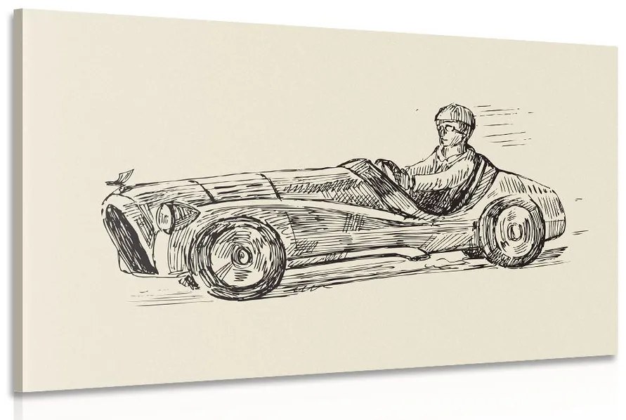 Obraz pretekárske auto v retro prevedení Varianta: 90x60