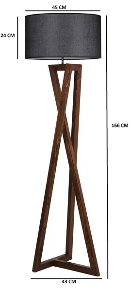 Stojacia lampa MACKA 1xE27/60W/230V čierna/hnedá