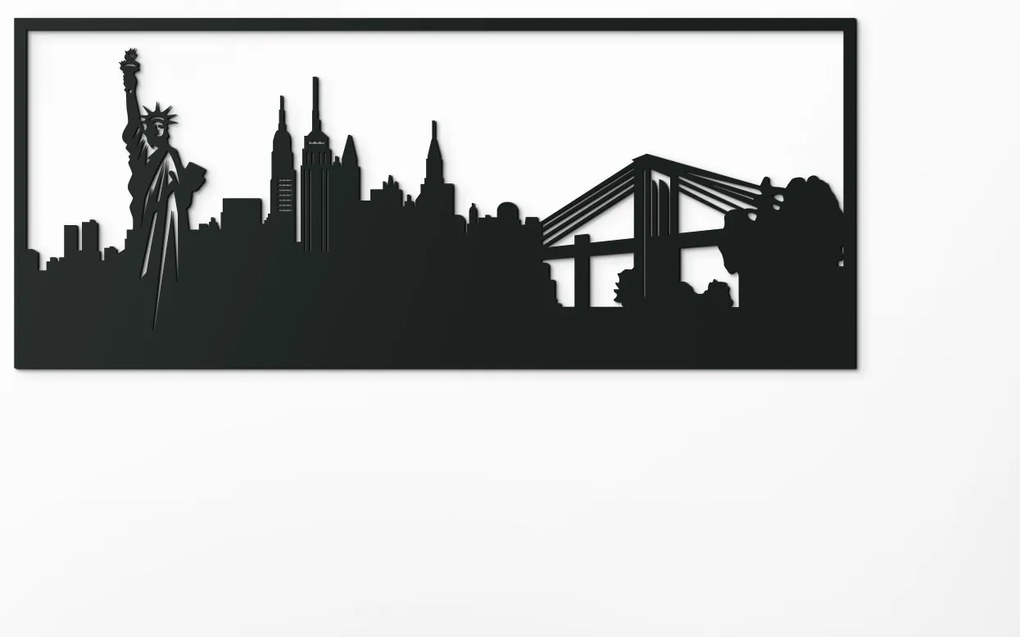 drevko Obraz New York Rozmer obrazu: 37 x 89 cm, Farba dekorácie: Čierna