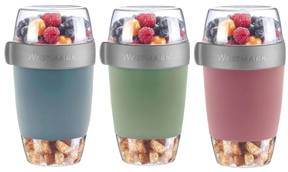 Westmark Trojdielna dóza na jedlo, 1150 ml, ružová