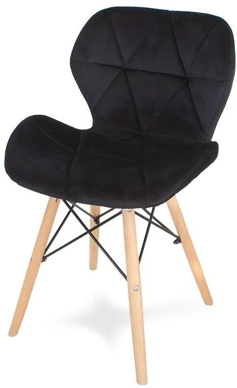 Jedálenská stolička SKY čierna- škandinávsky štýl
