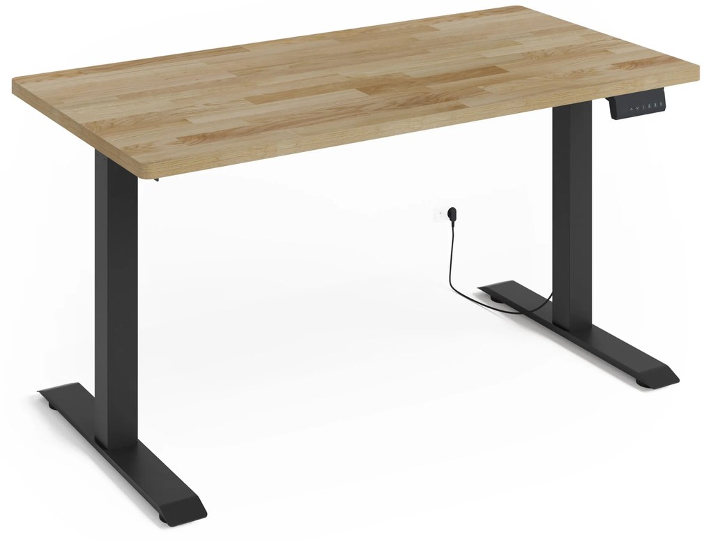 Elektrický PC stolík Natura 140 (dub + čierna). Akcia -20%. Vlastná spoľahlivá doprava až k Vám domov. 1124885