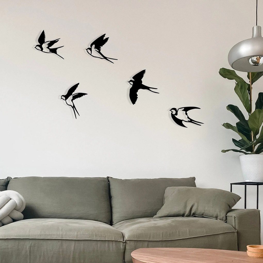 Nástenná kovová dekorácia Ebabil čierna