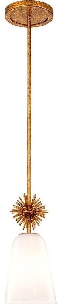 Quoizel STARING-MP-DG-OPAL-Luster STARING 1xE27/40W/230V pr. 18,4 cm zlatá/biela