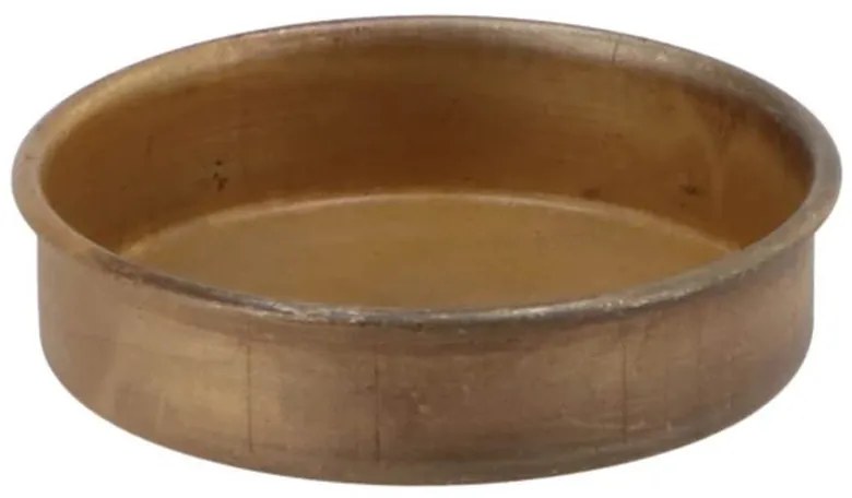 Mosadzný antik kovový svietnik na valcovú sviečku Debra - 15*12*3 cm