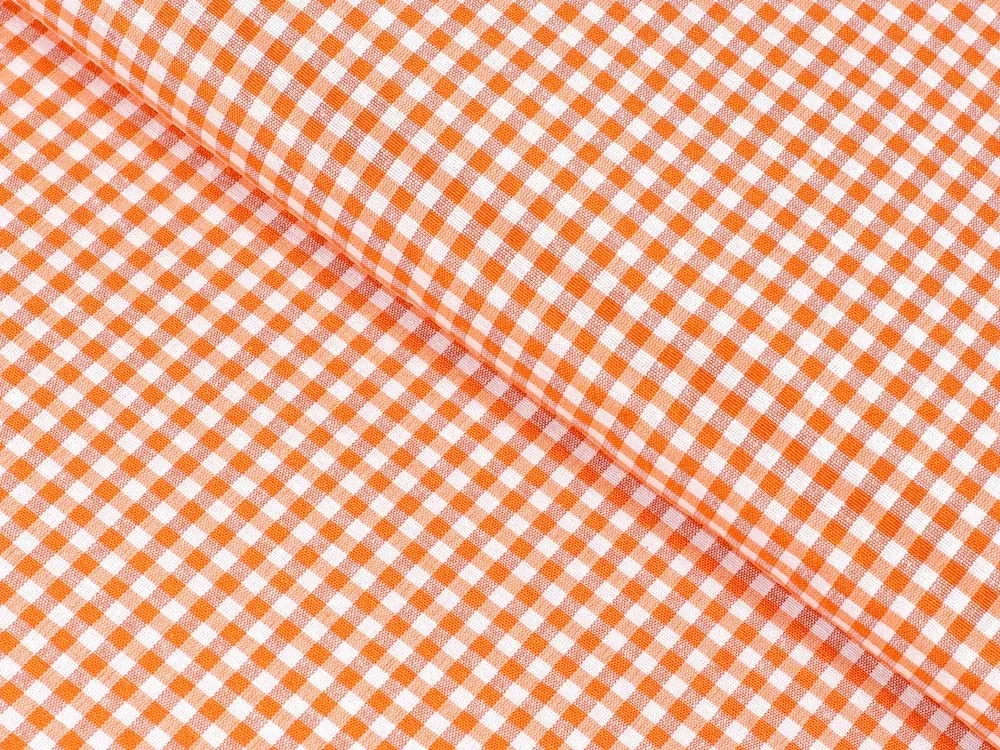 Biante Dekoračný behúň na stôl Rebeka RE-006 Oranžovo-biela kocka malá 45x180 cm