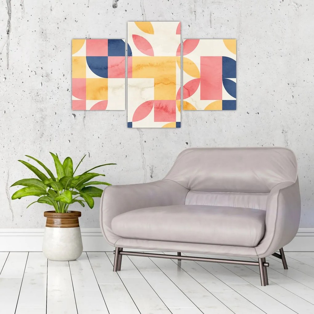 Obraz - Abstrakcia s retro vzormi (90x60 cm)