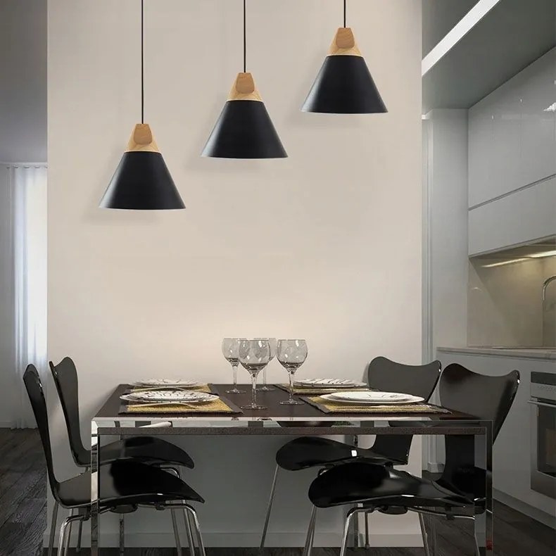 Toolight Toolight, závesná lampa 1xE27 Scandi A, čierna-hnedá, OSW-00146