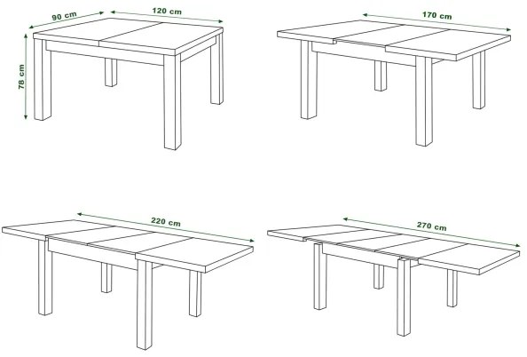 Rozkladací jedálenský stôl RALF dub sonoma pre 12 osôb