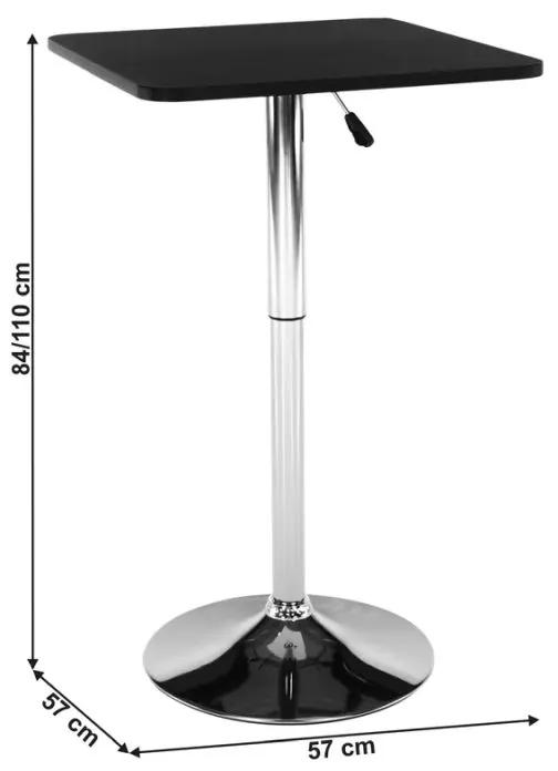 Kondela Barový stôl s nastaviteľnou výškou, FLORIAN, čierna, 84-110