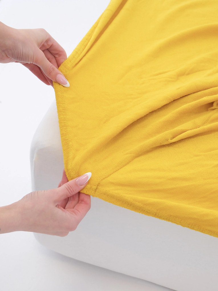 Froté plachta 200 × 200 cm - horčicová