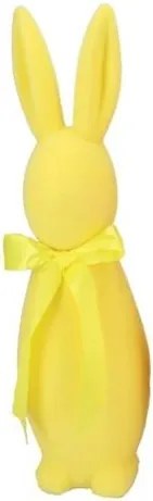 Žlutý veliký zajíc s mašlí Bunny Easter Flock XL - 20*20*70 cm