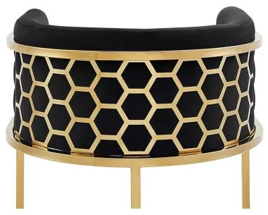 Barová stolička Elegance 47502 Zamat - Čierna  - Komfort-nábytok