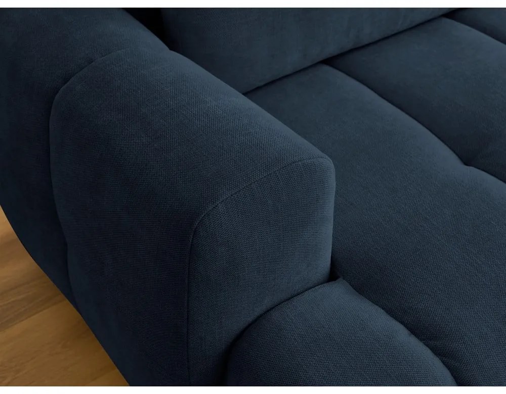 Tmavomodrá rozkladacia/s úložným priestorom rohová pohovka (pravý roh/s leňoškou) Fuji – Bobochic Paris