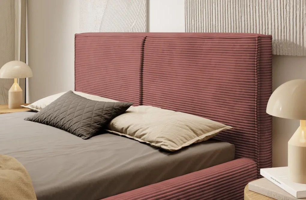 Posteľ Inez 180x200 cm, terracota štruktúrovaná látka