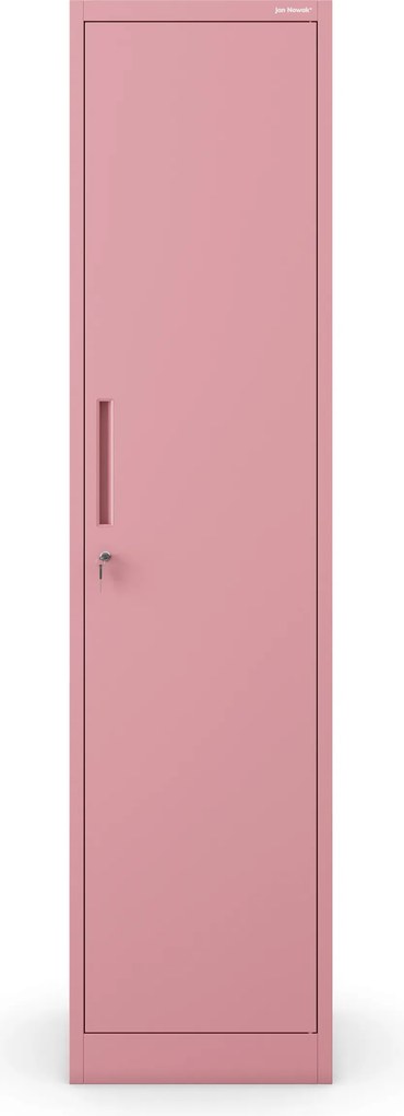 Kovová kancelárska skriňa na dokumenty, vysoká, pudrová ružová, 450x1850x400 mm: ALEX Fresh Style