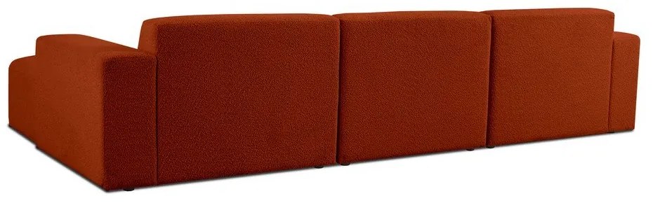 Rohová pohovka z textílie buklé v tehlovej farbe (pravý roh) Roxy – Scandic