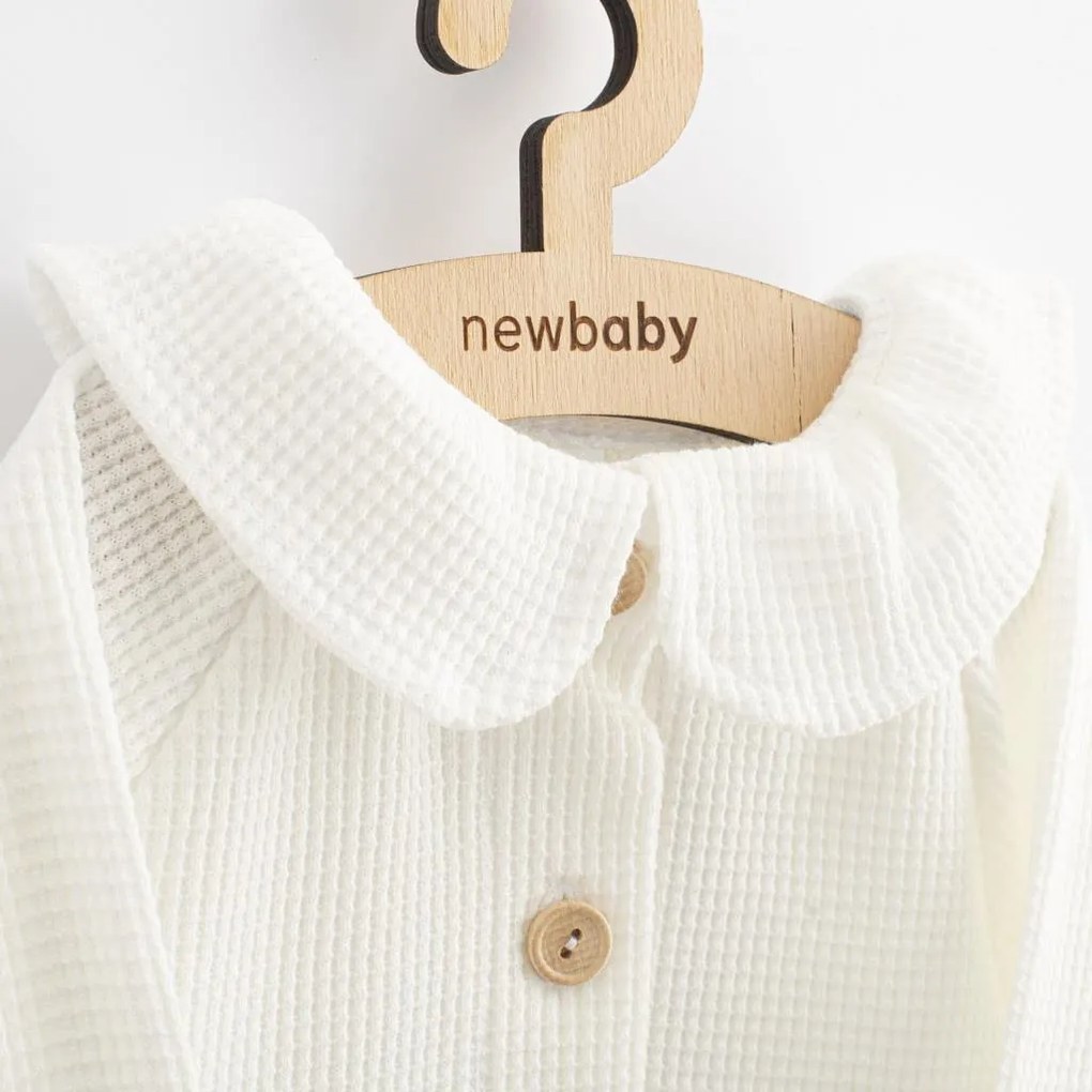 Dojčenský kabátik na gombíky New Baby Luxury clothing Laura biely, vel. 68 (4-6m)