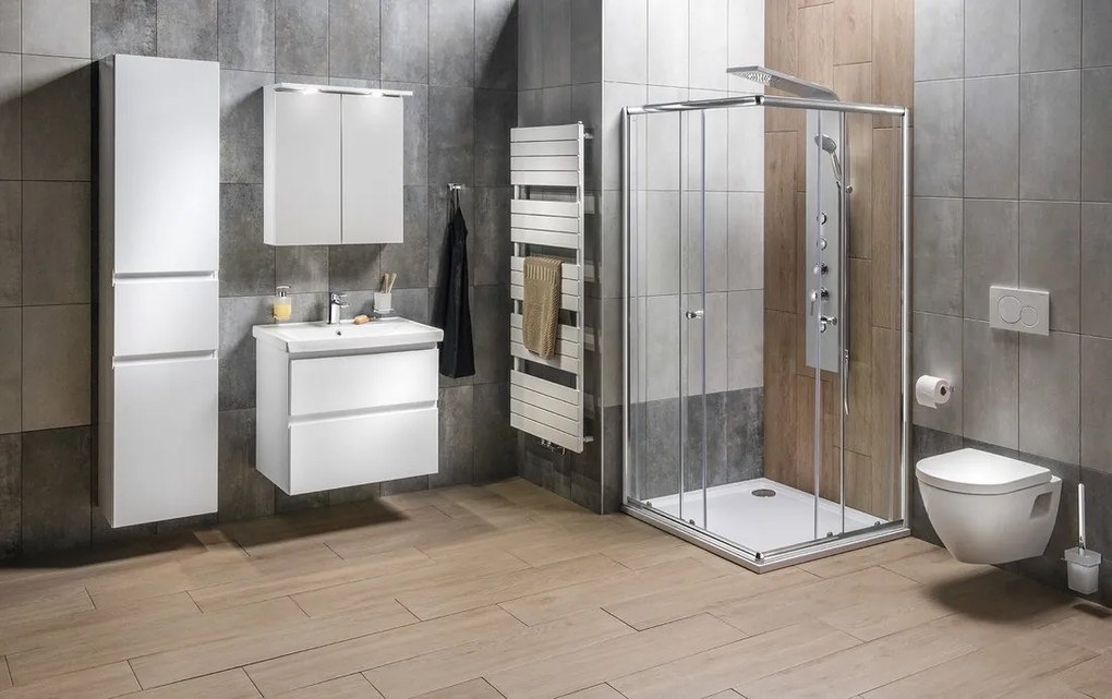 Aqualine Aqualine, ALTAIR vysoká skrinka s košom 40x184x31cm, dub emporio, AI485R