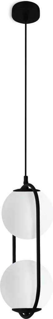 Závesné svietidlo Florence, 2x biele sklenené tienidlo, b, U