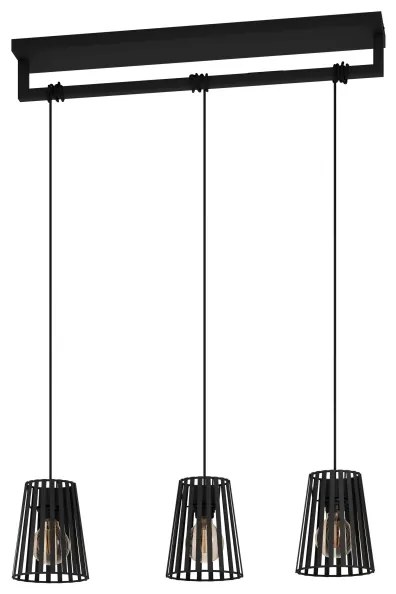 Eglo 390003 - Luster na lanku BOGOTA 3xE27/40W/230V čierna