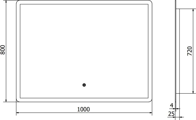 Mexen Navia, LED kúpeľňové zrkadlo s podsvietením 100 x 80 cm, 6000K, ochrana proti zahmlievaniu, 9803-100-080-611-00