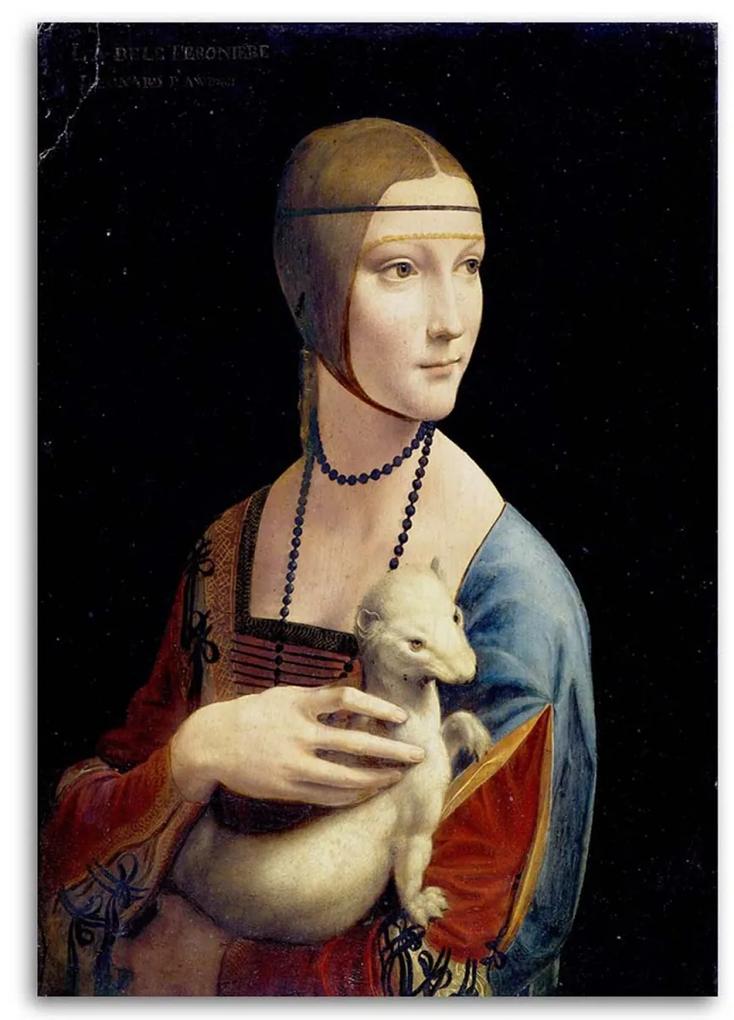 Obraz na plátně REPRODUKCE Dáma s Hermionou - Da Vinci - 60x90 cm
