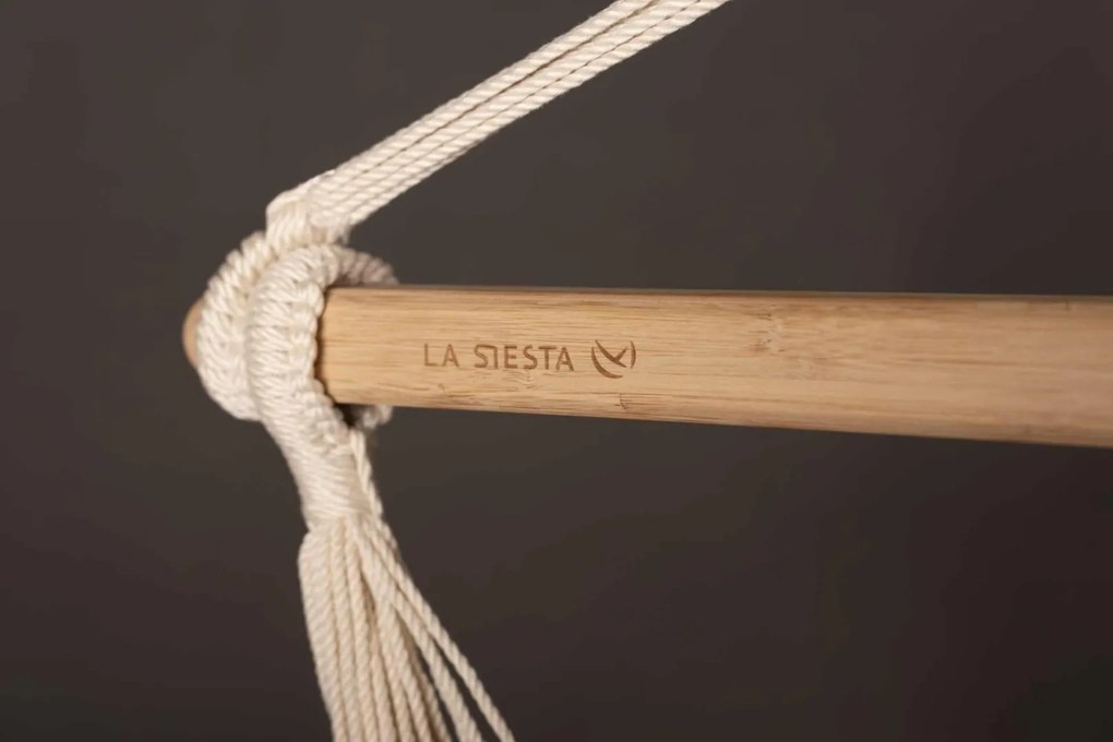 La Siesta HABANA KINGSIZE PATTERN - závesné hojdacie kreslo je príjemné na dotyk a mimoriadne trvanlivé, látka: 100% organická bavlna / tyč: bambus / otočný čap: nerezová oceľ