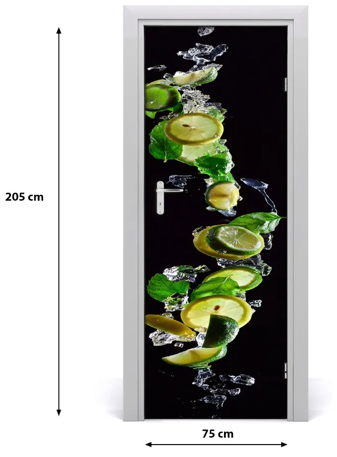 Samolepiace fototapety na dvere limetky a citróny 75x205 cm
