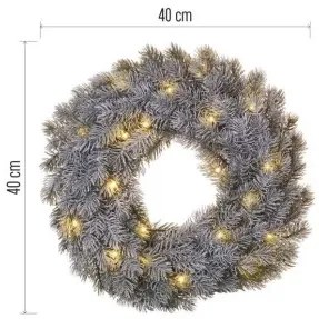 Svetelný LED veniec Wieni s časovačom 40 cm teplá biela