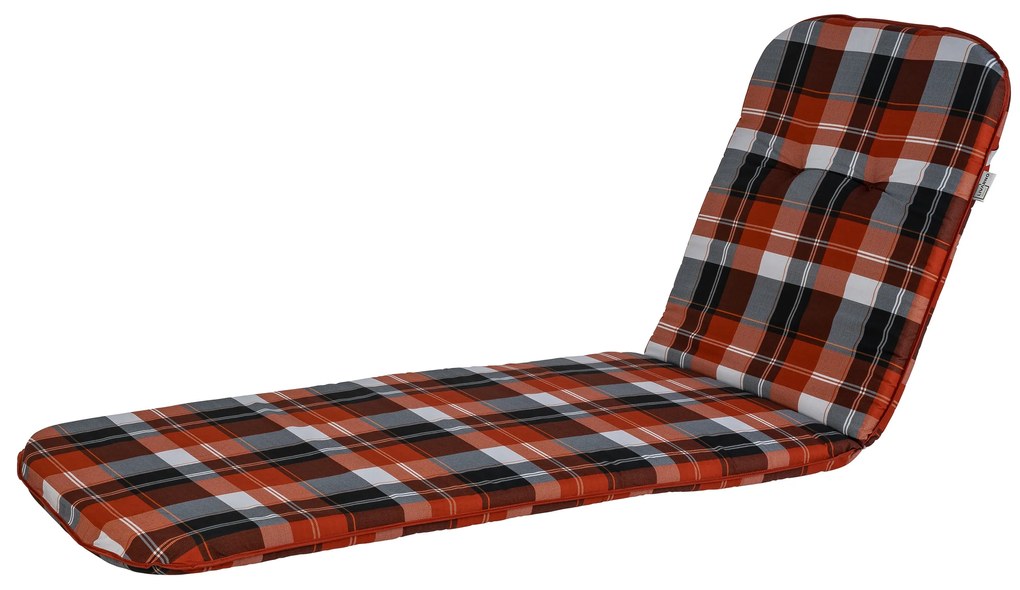 Livarno home Podložka na ležadlo, 190 x 60 x 5 cm (oranžová károvaná)  (100372590)