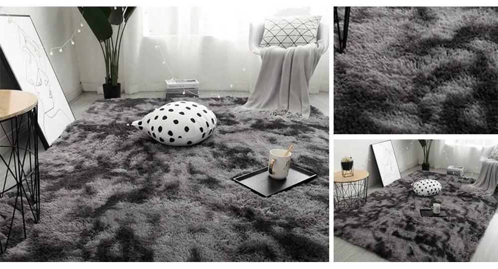 Tmavosivý obdĺžnikový shaggy koberec Ombre Rozmer: 80x150 cm