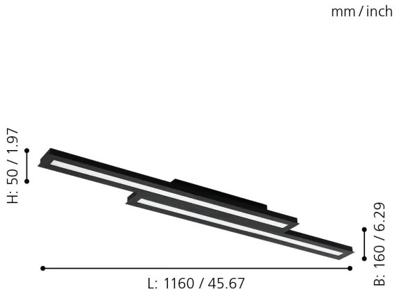 Eglo 99411 - LED RGB Stmievateľné stropné svietidlo SALITERAS-C 2xLED/10W/230V